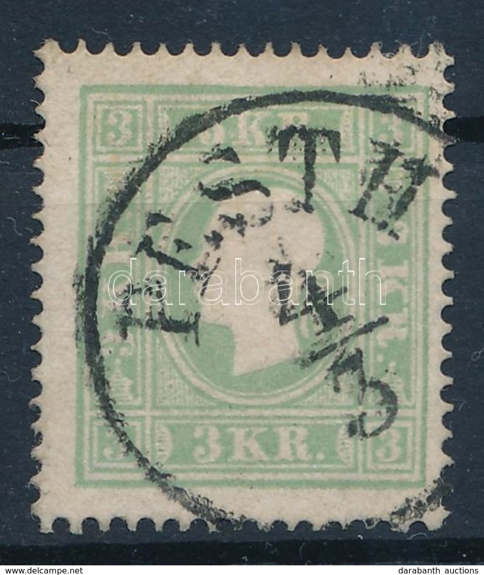 O 1858 3kr Zöld, élénk Szín ,,PESTH' - Other & Unclassified