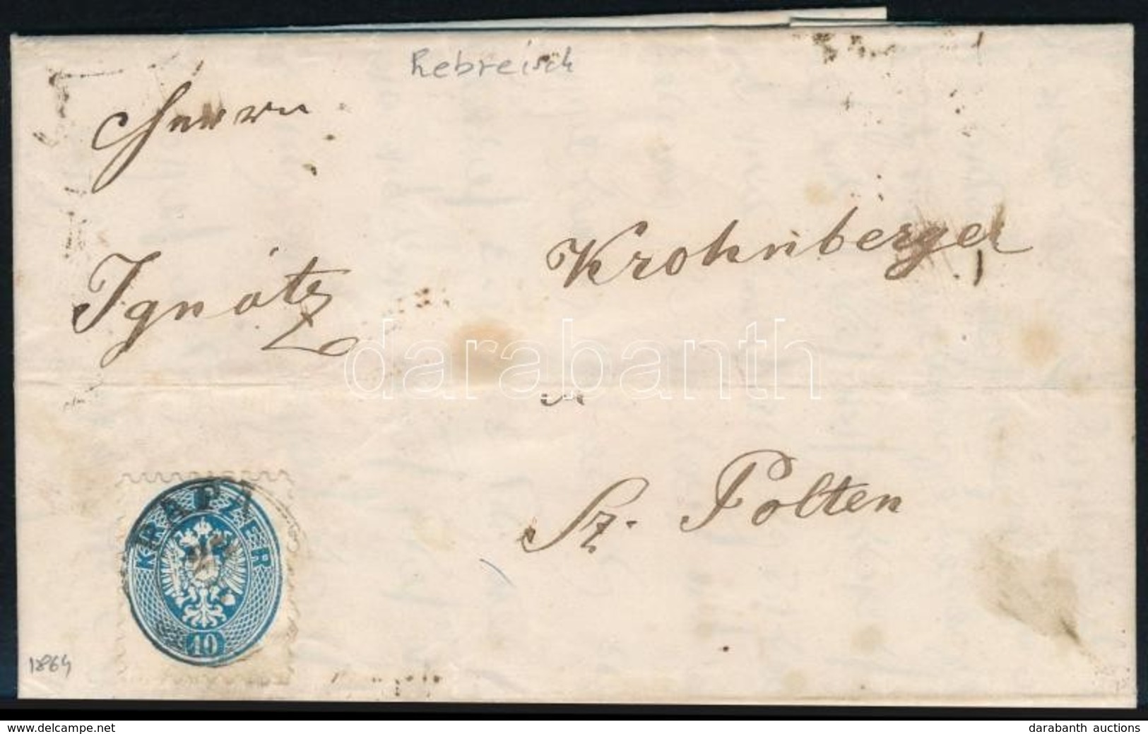 1864 10kr Levélen ,,PÁPA' - Other & Unclassified