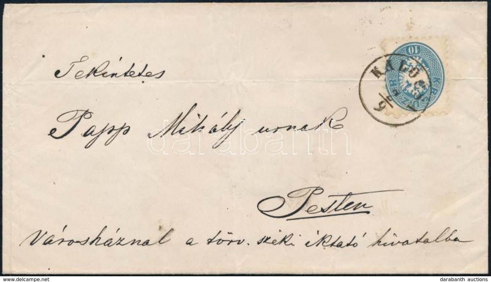 ~ 1865 10kr Levélen ,,KALOCSA' - ,,PEST' - Other & Unclassified