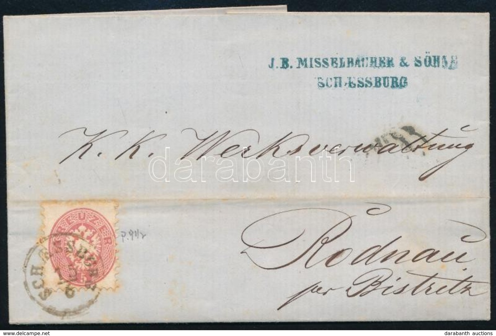 1866 5kr Levélen ,,SCHAESSBURG' - ,,RODNA' - Autres & Non Classés