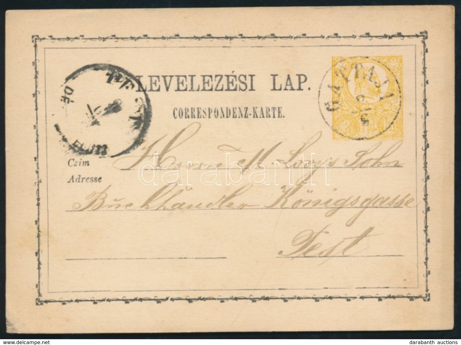 1871 Díjjegyes Levelez?lap / PS-card 'GATTAJA' - 'PEST' - Andere & Zonder Classificatie