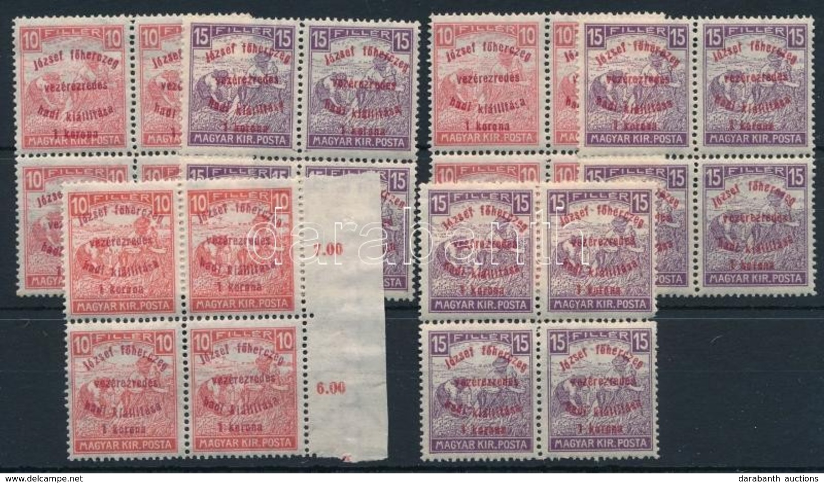 ** 1917 Margitsziget 3 Négyestömb Sor (4.800) - Altri & Non Classificati