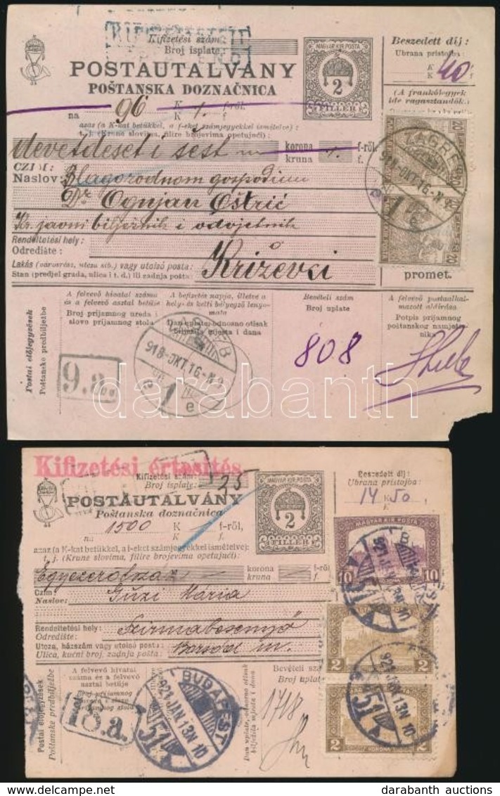 1918-1921 2 Db Kétnyelv? Postautalvány / 2 Pcs Bilingual PS-money Orders - Andere & Zonder Classificatie