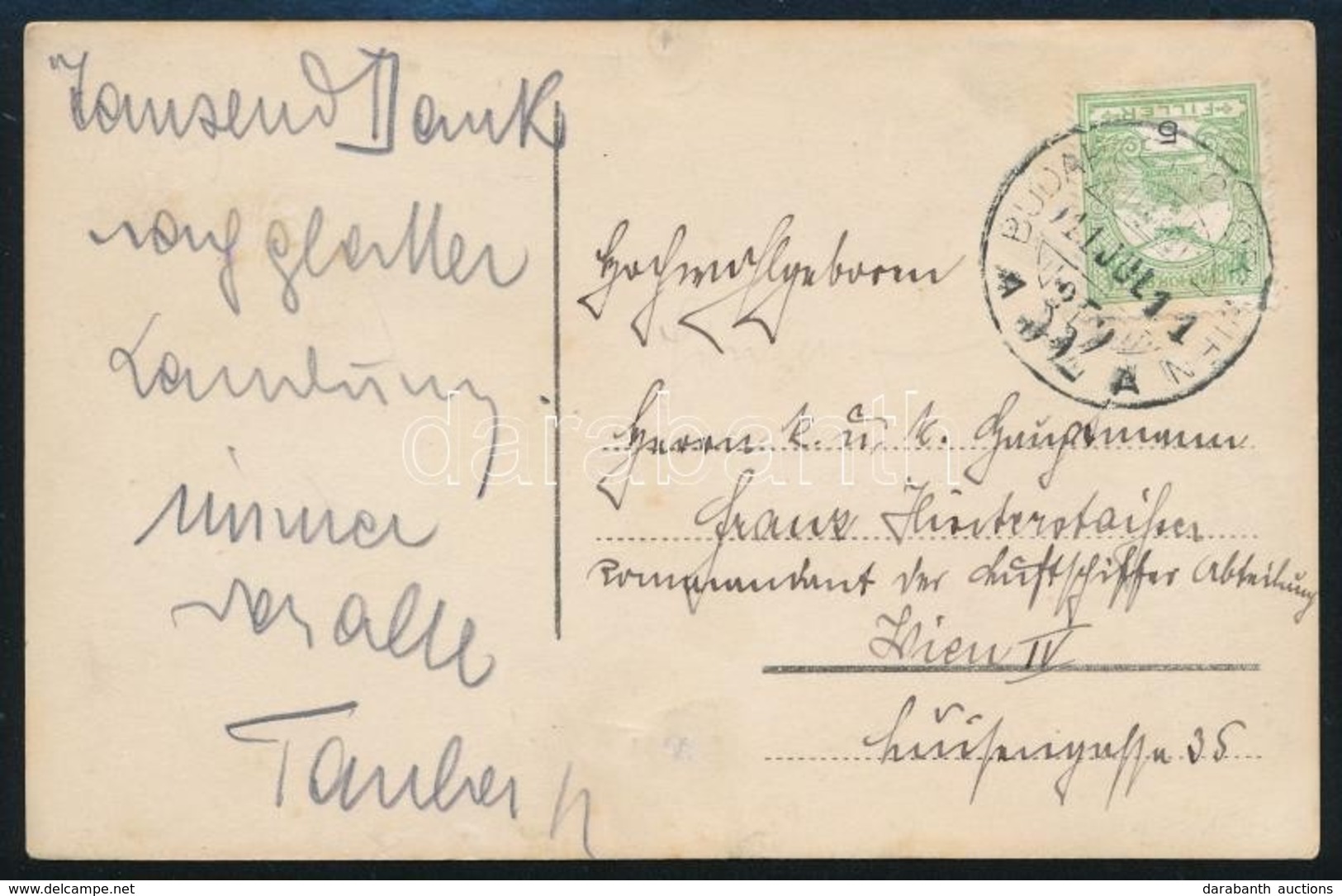 1911 Fotóképeslap A Léghajó Csapatok Parancsnokának Bécsbe Küldve / Photo Postcard Addressed To The Commander Of Airship - Other & Unclassified