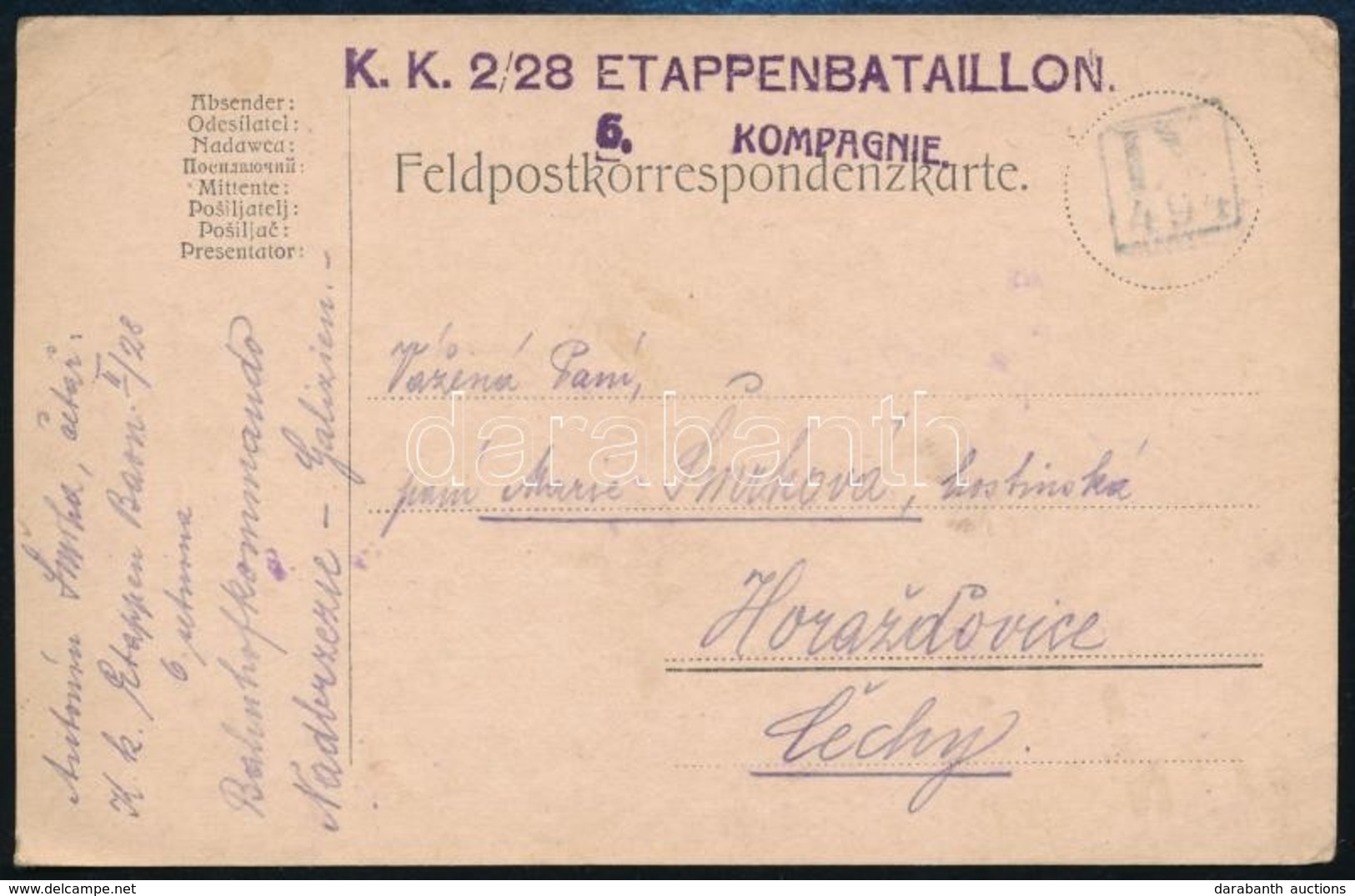 1915 Tábori Lap ,,IX/494' Lengyelországi Némabélyegzéssel - Andere & Zonder Classificatie