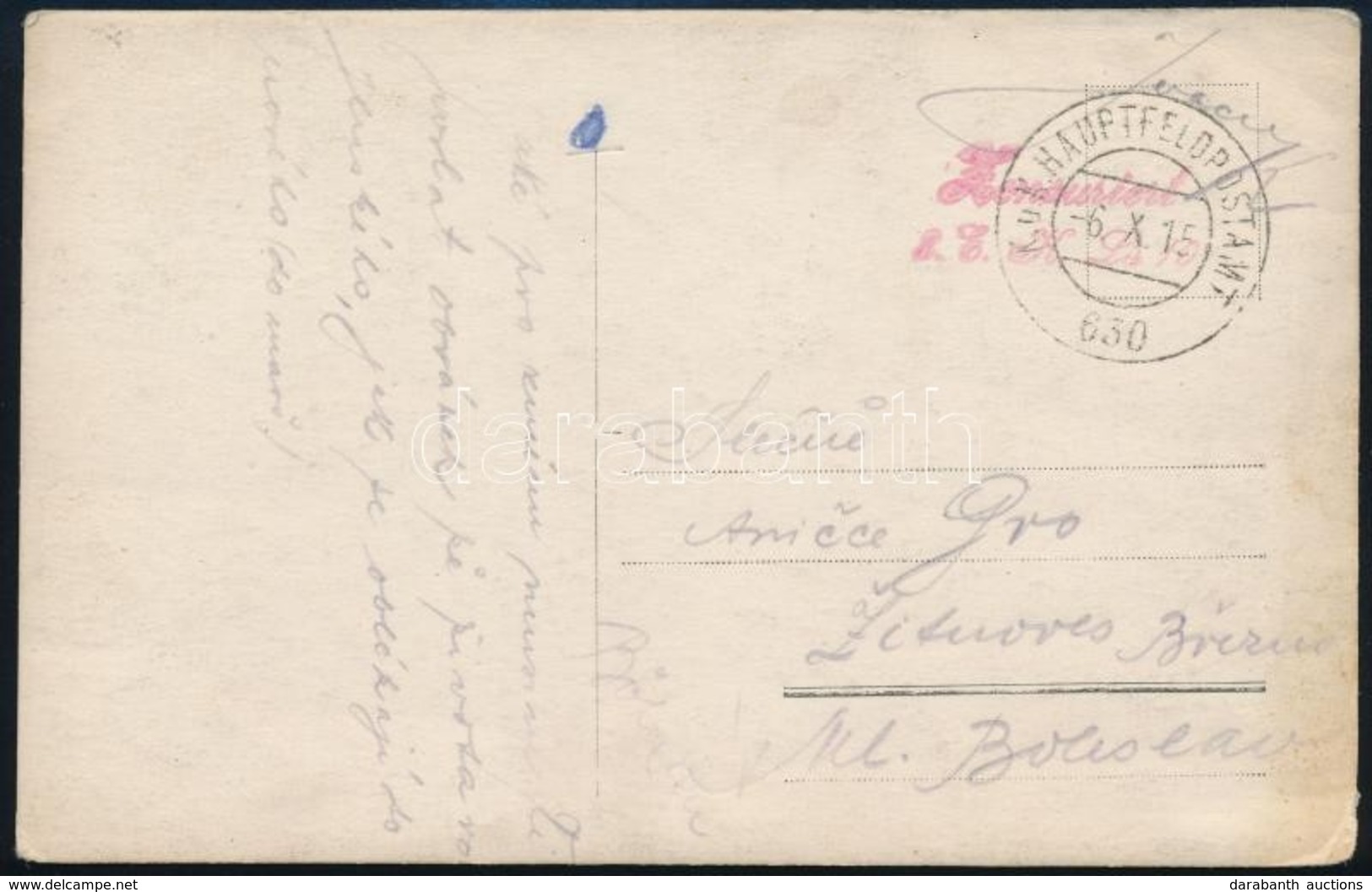 1915 Tábori Posta Képeslap / Field Postcard 'HP 630' - Andere & Zonder Classificatie