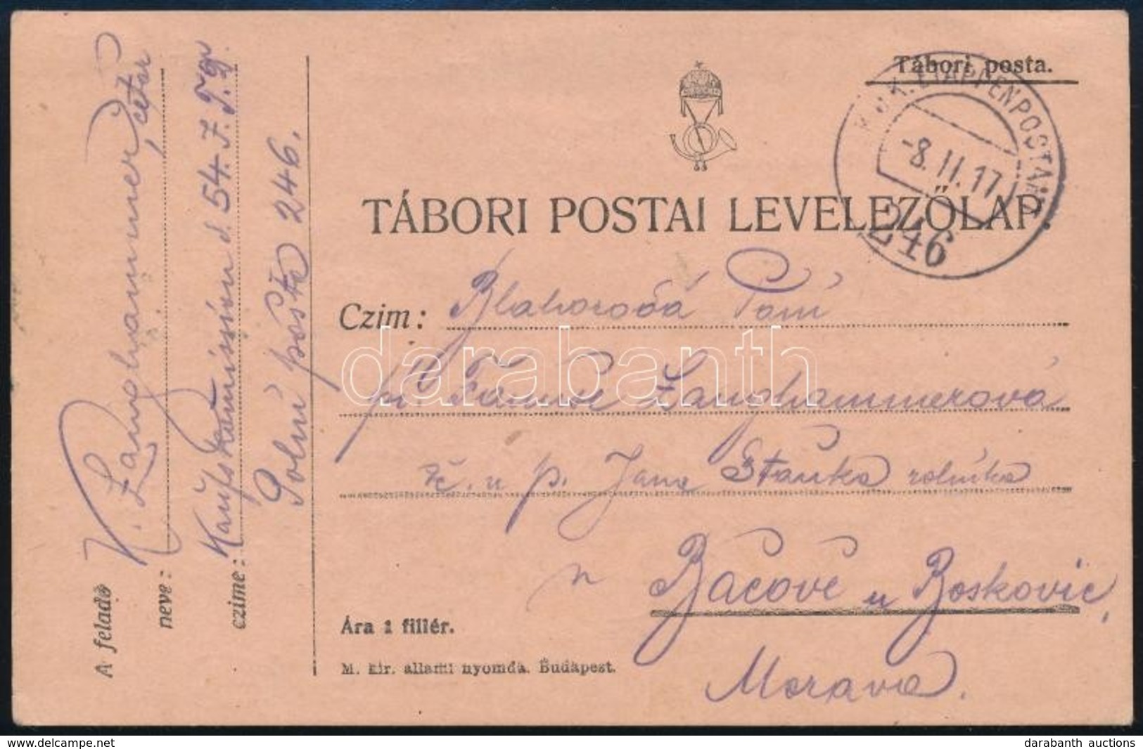 1917 Tábori Posta Levelez?lap / Field Postcard 'EP 246' - Autres & Non Classés