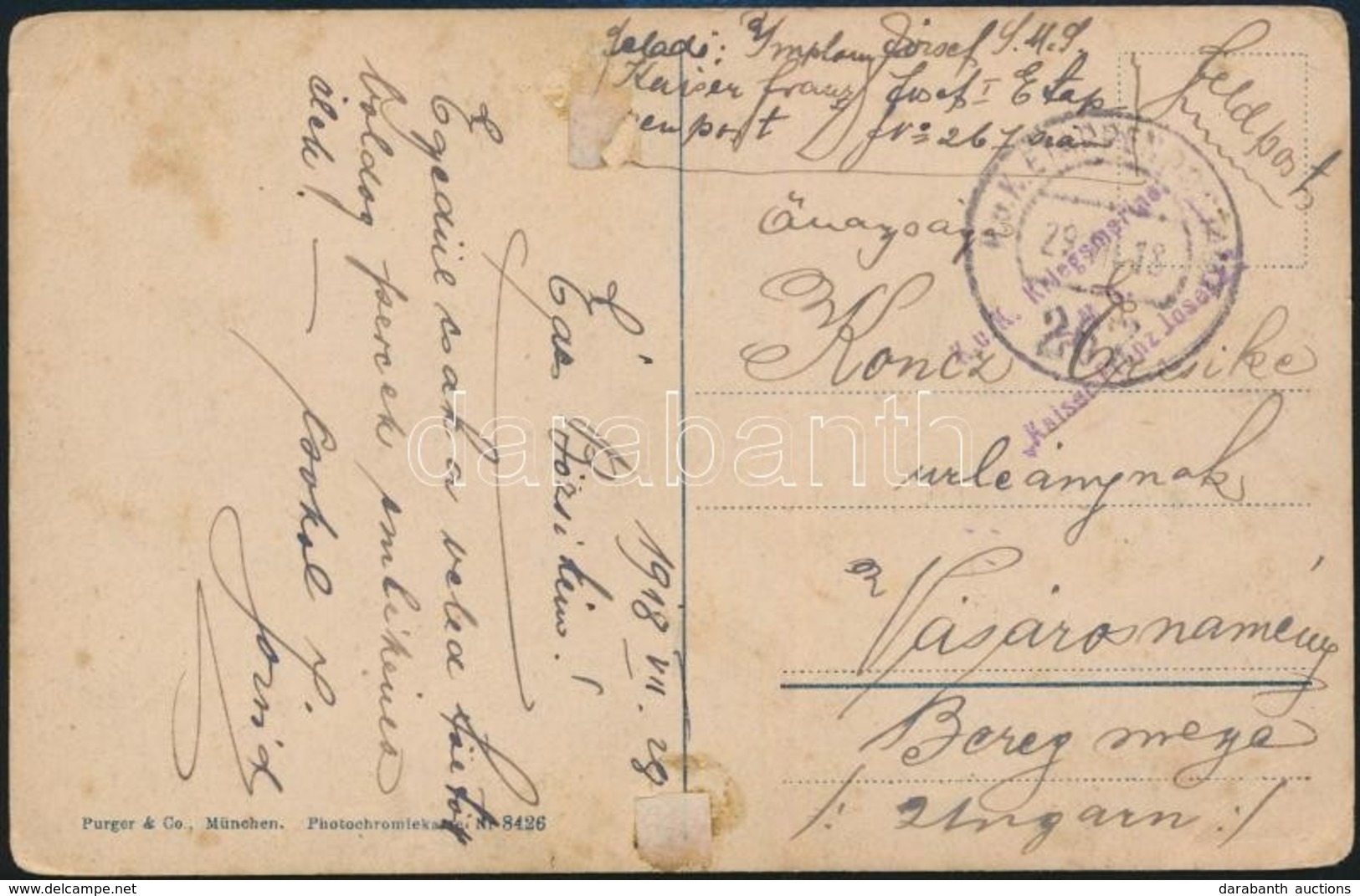 1918 Képeslap / Postcard 'K.u.K Kriegsmarine S.M.S Kaiser Franz Josef I' + 'EP 267' - Andere & Zonder Classificatie