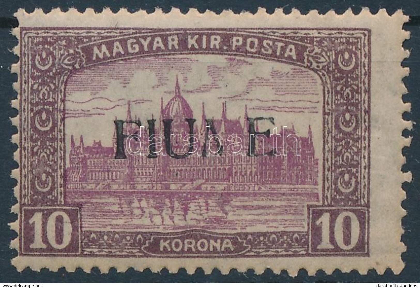 ** Fiume 1918 Parlament 10K Kézi Felülnyomással, Hiányos 'M' Bet?vel (90.000) / Mi 25 With Manual Overprint. Signed: Bod - Andere & Zonder Classificatie