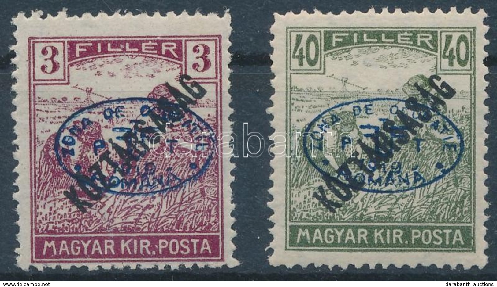 ** * Debrecen I. 1919 Arató/Köztársaság 3f és 40f Garancia Nélkül (**21.500) - Autres & Non Classés