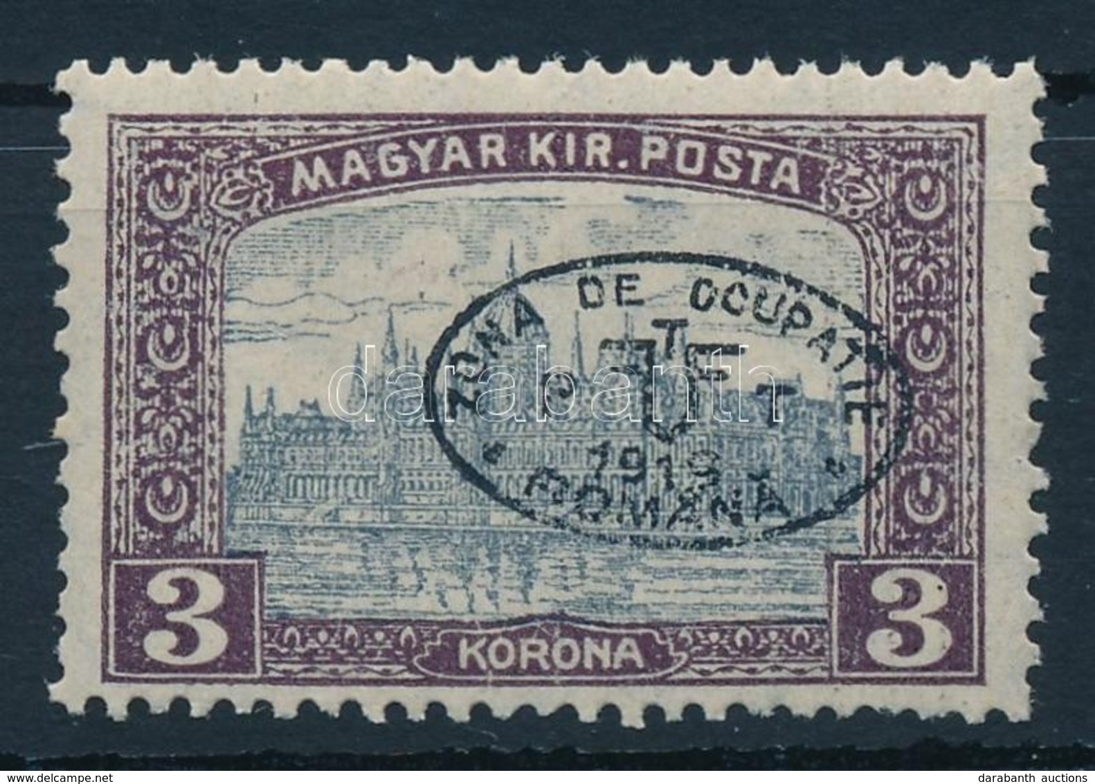 * Debrecen I. 1919 Parlament 3K Fekete Felülnyomással, Garancia Nélkül (**80.000) - Autres & Non Classés
