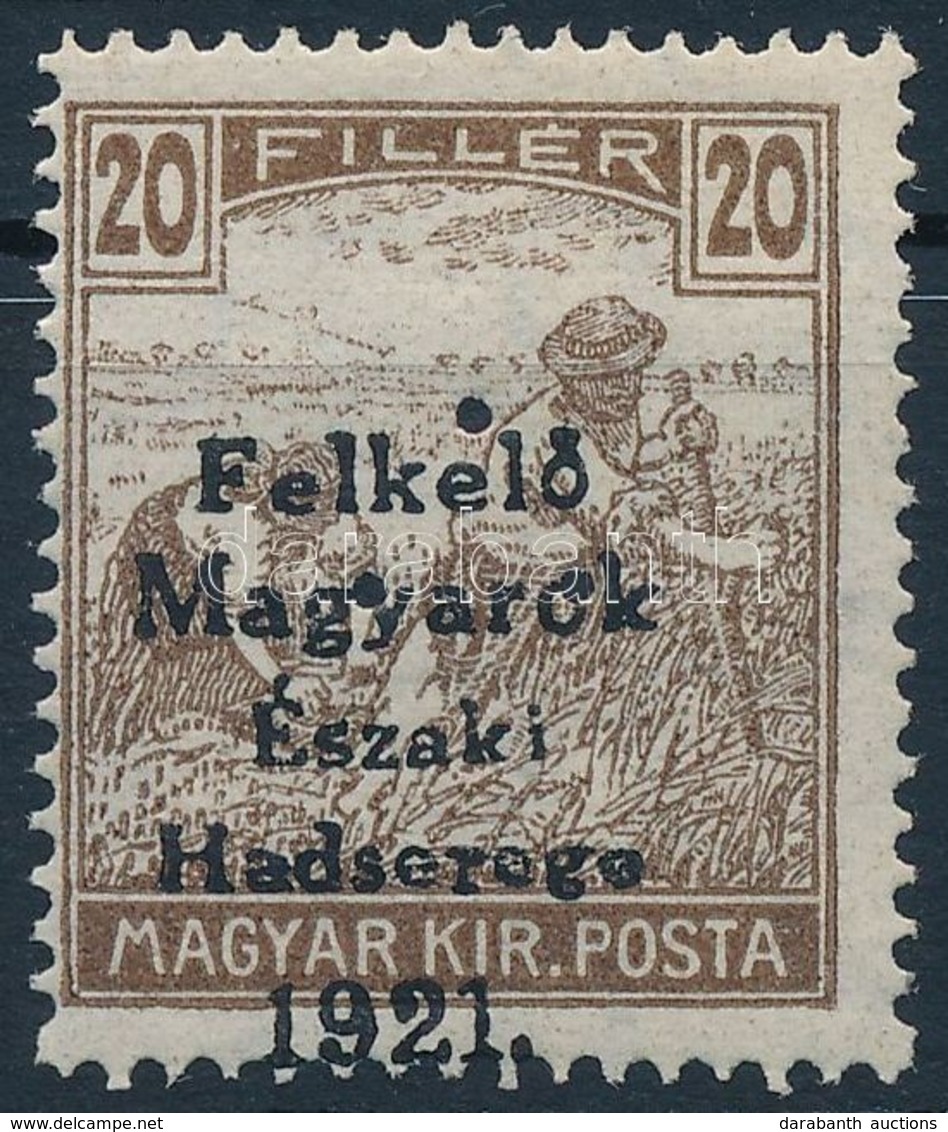 * Nyugat-Magyarország V. 1921 Arató 20f Hármaslyukasztással, Garancia Nélkül (**35.000) - Altri & Non Classificati