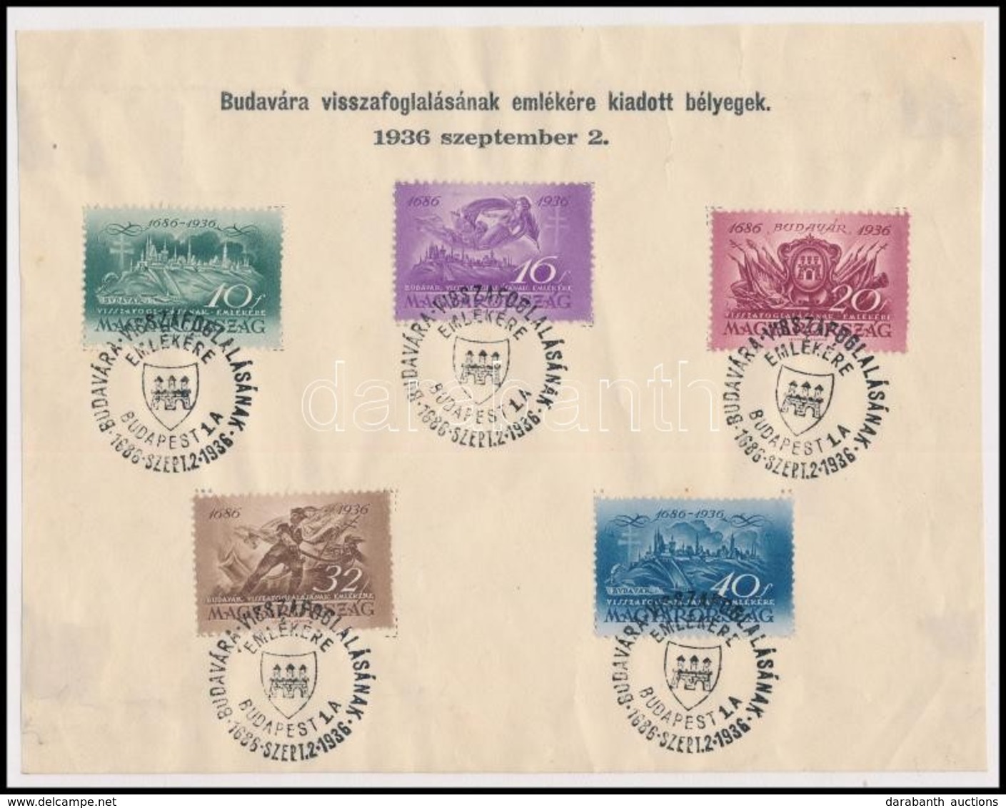 1936 Budavár Sor Els?napi Emléklapon - Other & Unclassified