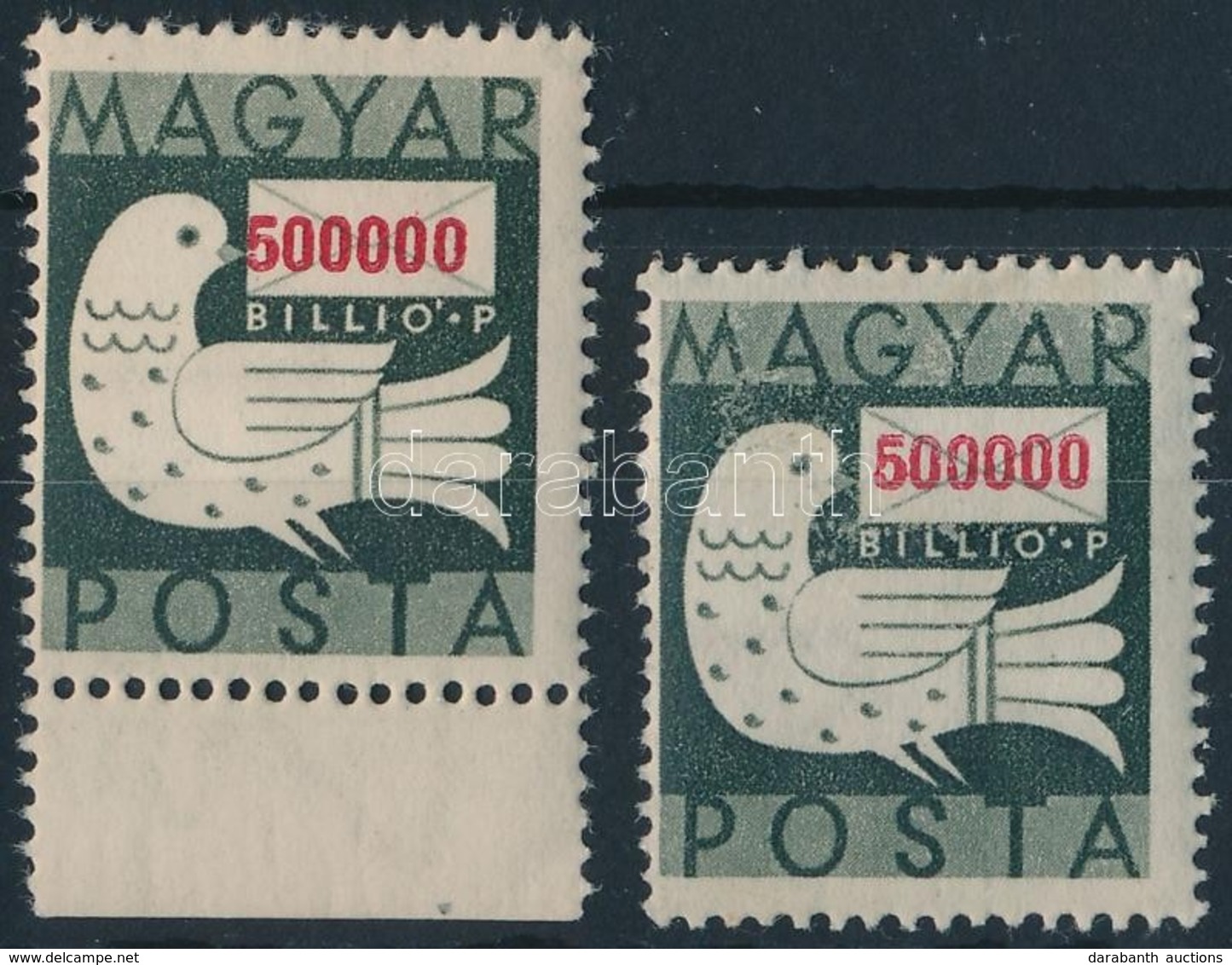 ** 1946 Billiós 500.000 BillióP; Az ,,5' Helyett ,,6' + Támpéldány - Altri & Non Classificati