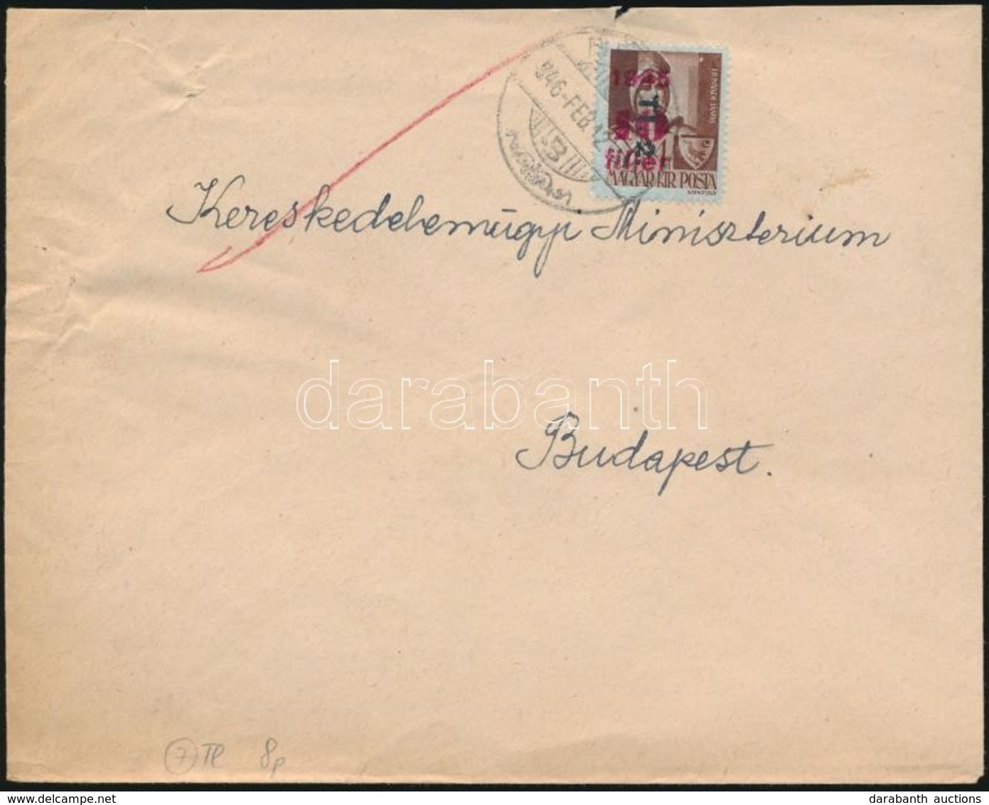 1946 (7. Díjszabás) Távolsági Levél Bet?s TI.2./10f Bérmentesítéssel - Altri & Non Classificati