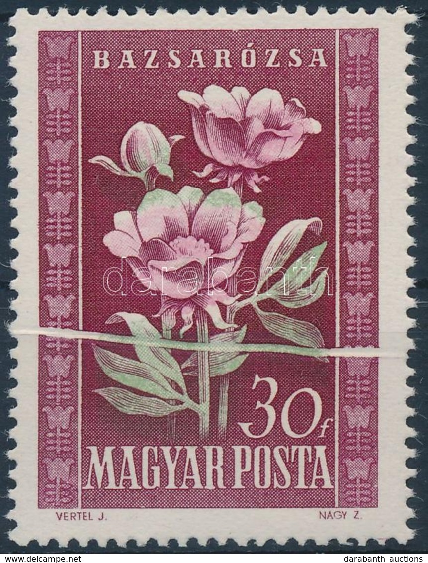 ** 1950 Virág 30f Papírránccal, Eltolódott Színnyomatokkal  / Mi 1112  With Paper Crease And Shifted Colours - Sonstige & Ohne Zuordnung