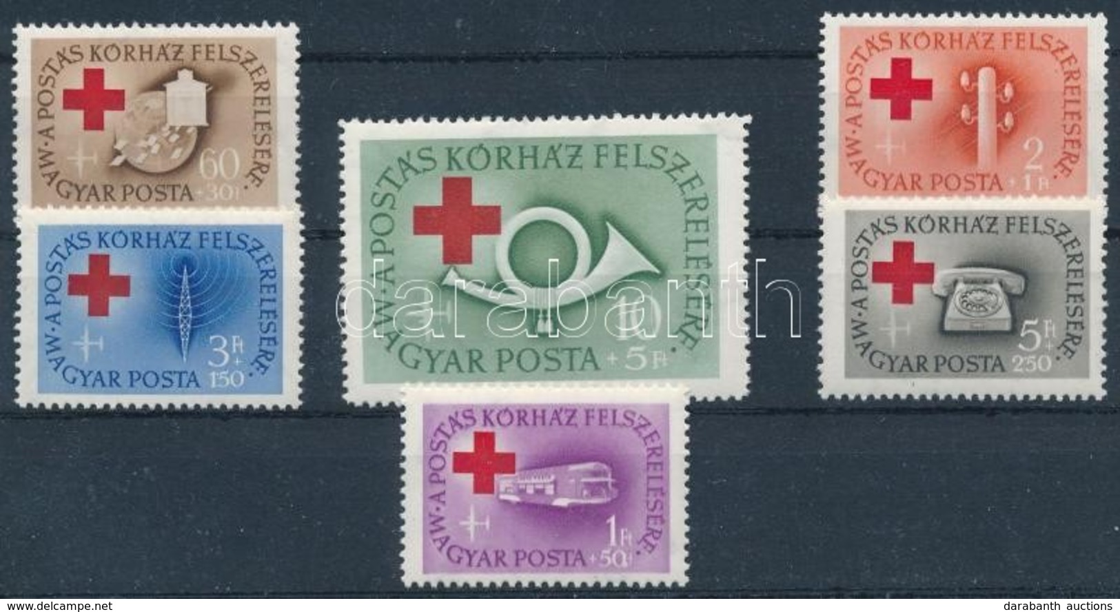 ** 1957 Postakórház Sor Az 1Ft +50f-es Tévnyomattal (7.000) - Sonstige & Ohne Zuordnung