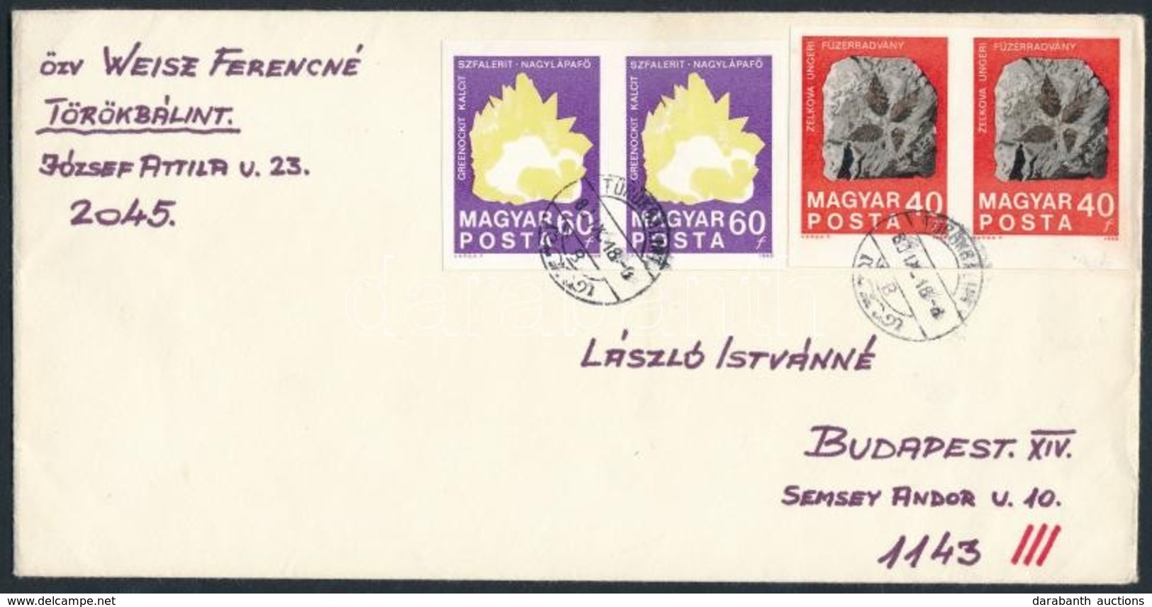 1969 Földtani Intézet Vágott  60f Pár Fekete Színnyomat Nélkül (80.000+++) Díjkiegészítéssel  Levélen (1980) / Mi 2521 I - Andere & Zonder Classificatie