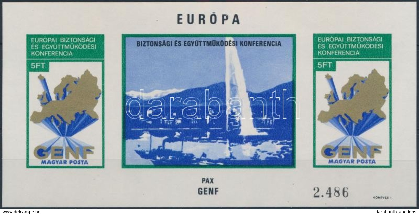 ** 1974 Európai Biztonsági Együttm?ködési Konferencia (II.) - Genf Vágott Blokk (22.000) / Mi Bl 103 Imperforate Block - Sonstige & Ohne Zuordnung