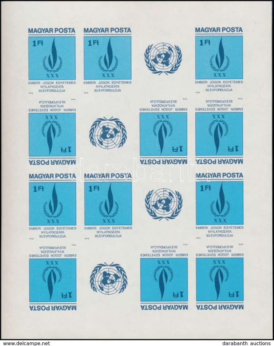 ** 1979 Emberi Jogok Egyetemes Nyilatkozata (I.) Vágott Teljes ív (12.000) / Mi 3334 Imperforate Sheet - Andere & Zonder Classificatie