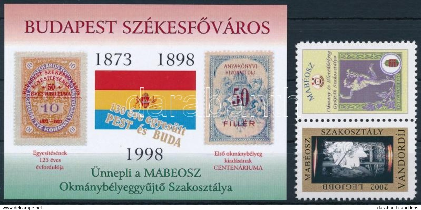 ** 1998 150 éves Egyesült Pest és Buda Emlékív + Levélzáró - Altri & Non Classificati