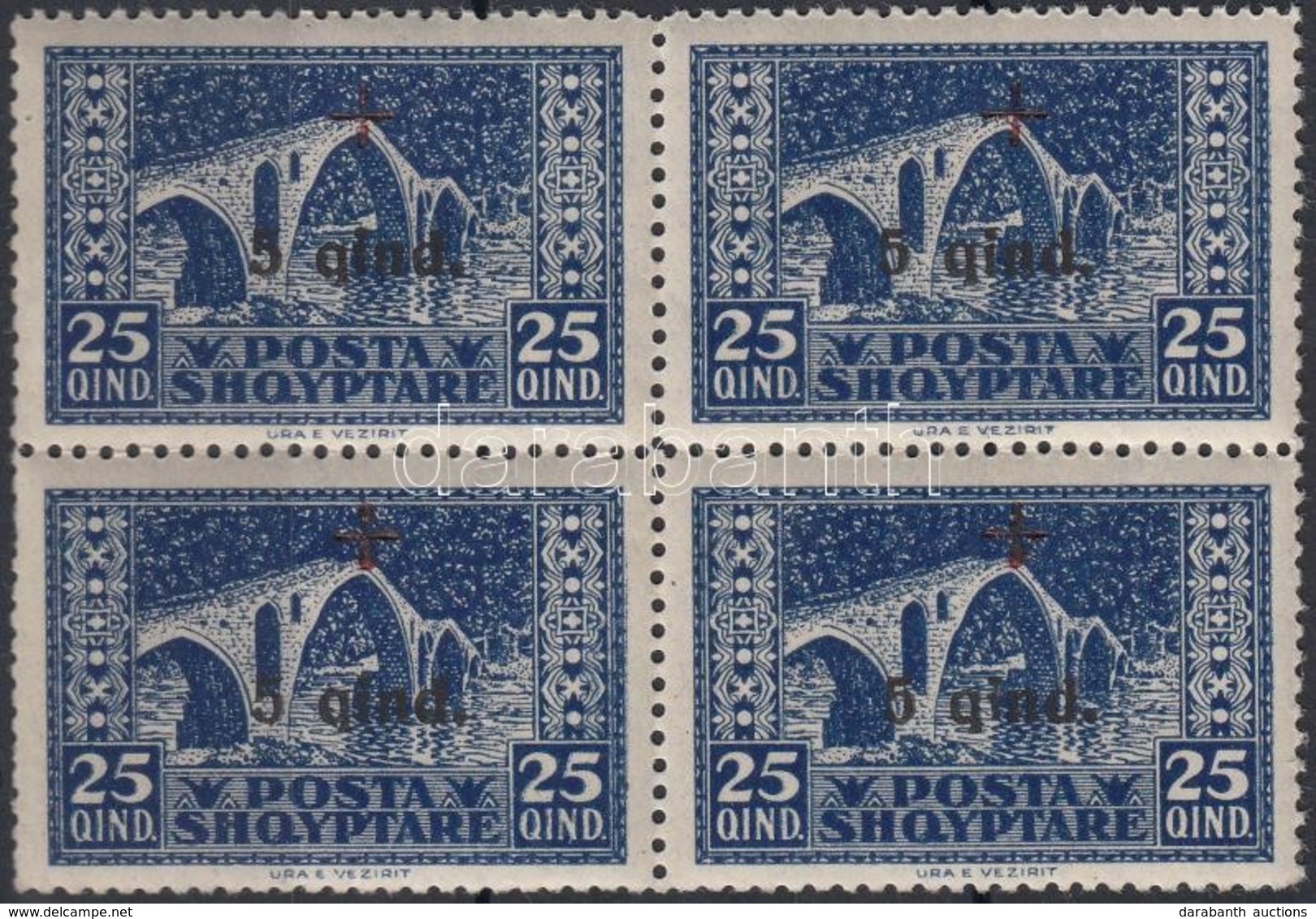 ** 1924 Vöröskereszt 25Q Négyestömb Mi 98 - Other & Unclassified