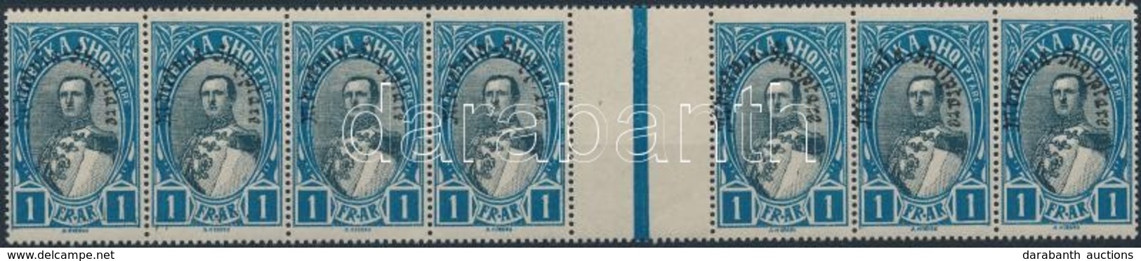 ** 1928 Mi 195 ívközéprészes Hetescsík / Stripe Of 7 With Gutter - Andere & Zonder Classificatie