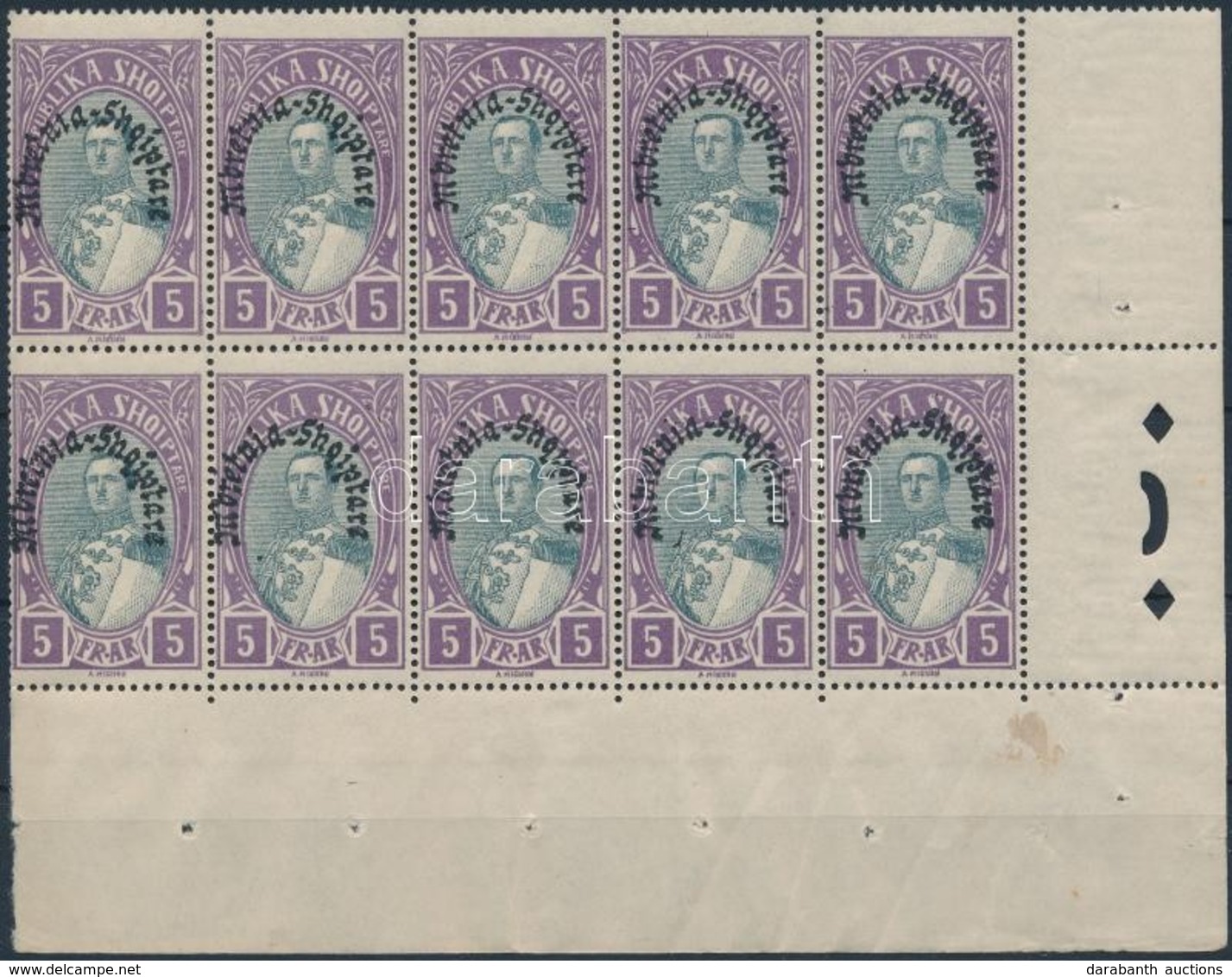 ** 1928 Mi 198 ívsarki Tízestömb / Corner Block Of 10 - Andere & Zonder Classificatie