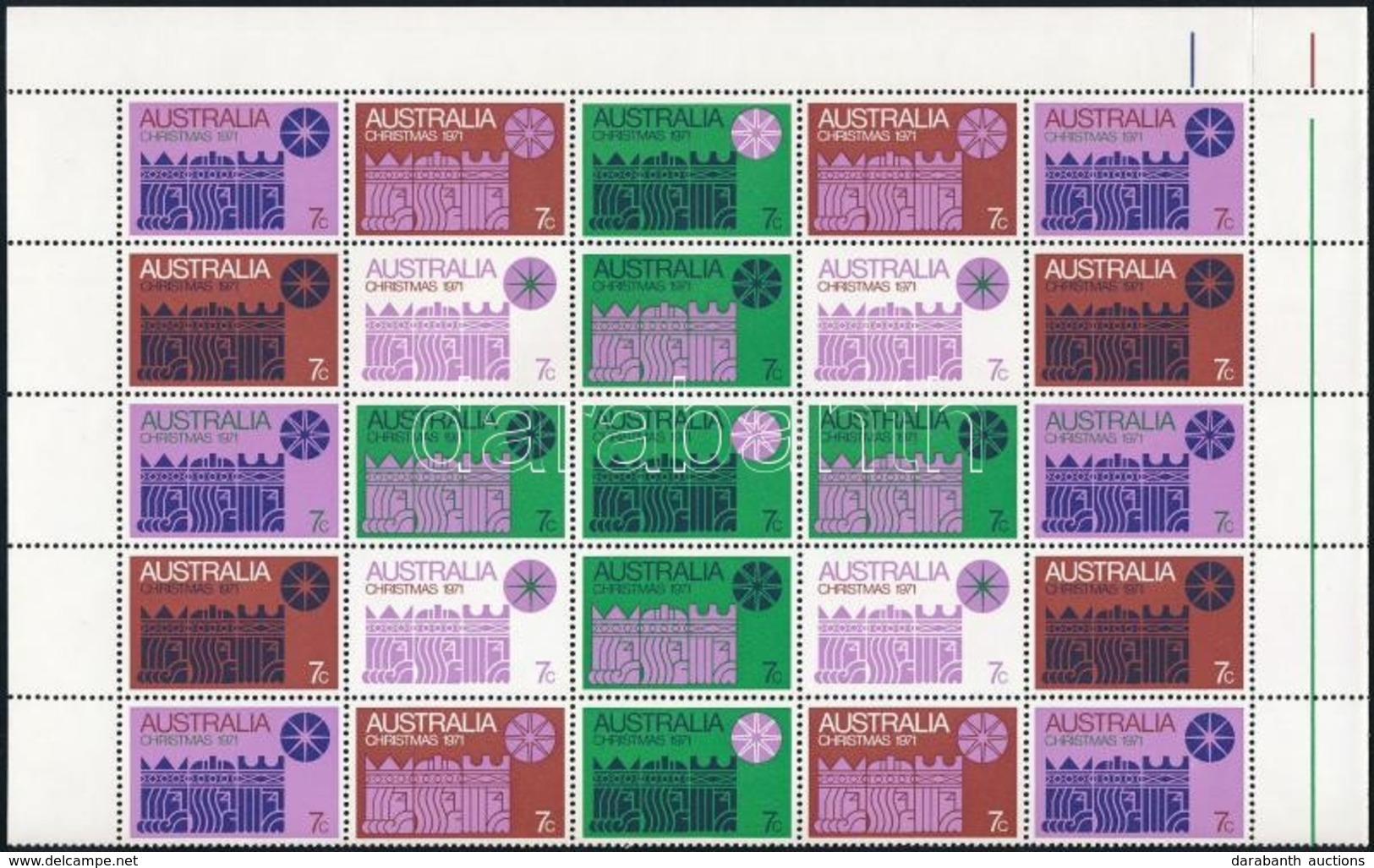 ** 1971 Karácsony Sor ívsarki 25-ös Tömbben Mi 479-485 - Andere & Zonder Classificatie