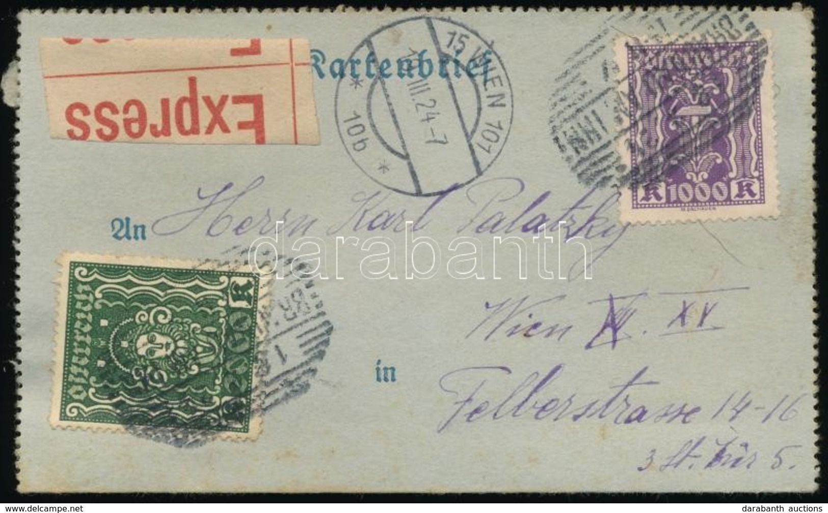 1924 Expressz Zárt Levelez?lap / Express Cover Card - Other & Unclassified