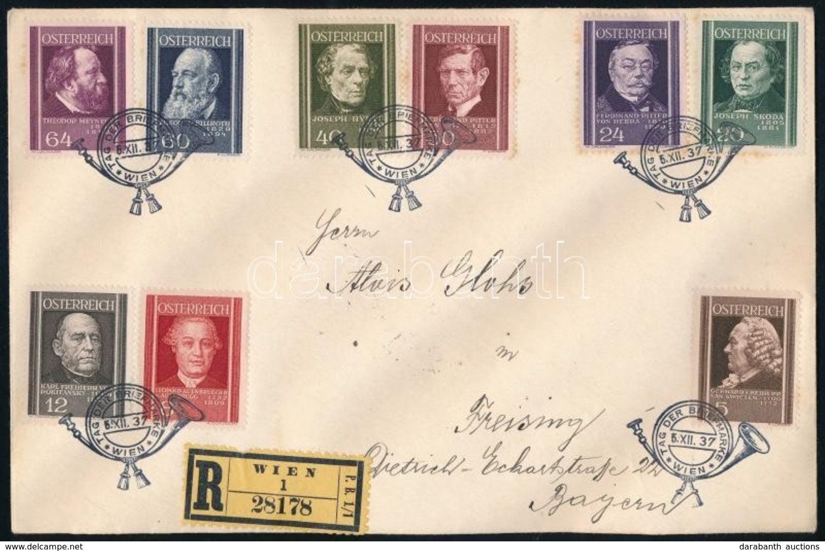 1937 Mi 649 - 657 Sor FDC-n - Altri & Non Classificati