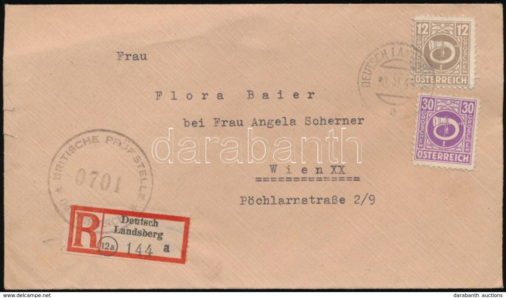 1945 Cenzúrás Ajánlott Levél / Censored Registered Cover - Andere & Zonder Classificatie