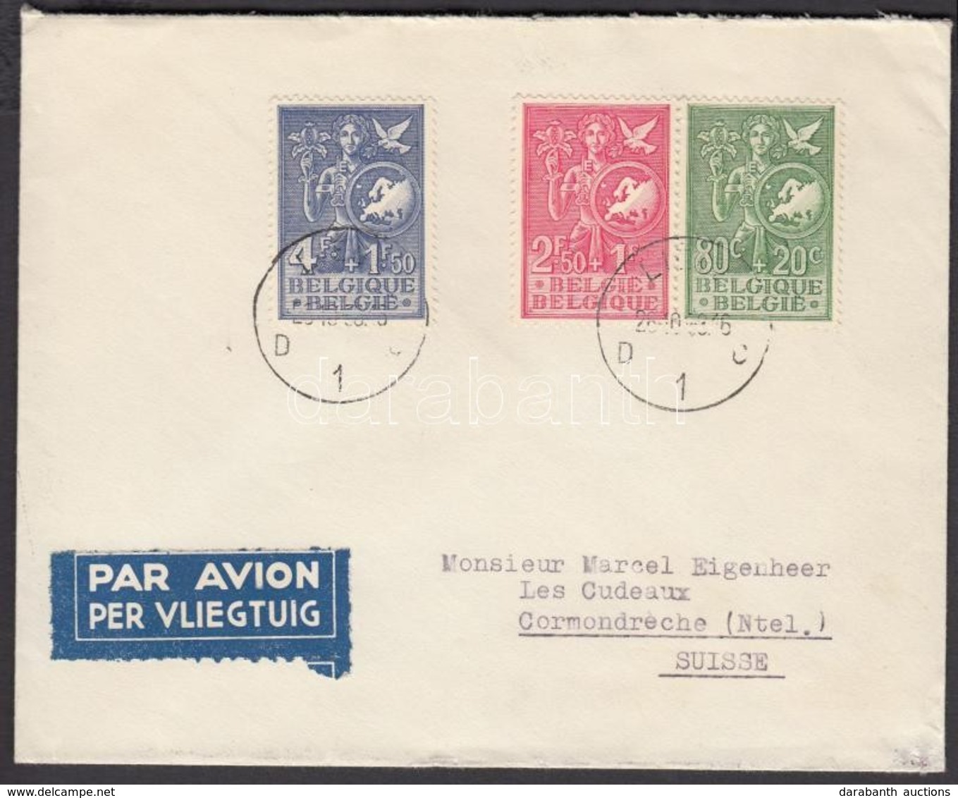 1953 Európai Ifjúsági Hivatal Sor Mi 976-978 FDC - Autres & Non Classés