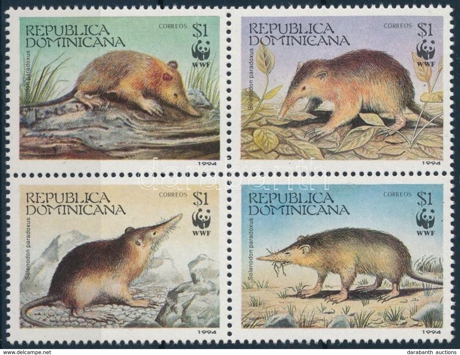 ** 1994 WWF: Haiti Patkányvakond Négyestömb + Négyestömb 4 FDC-n Mi 1698-1701 - Autres & Non Classés