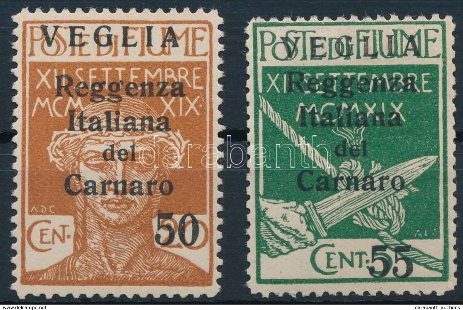 ** Carnaro-sziget 1920 2 Klf Forgalmi Mi 32-33 II - Altri & Non Classificati