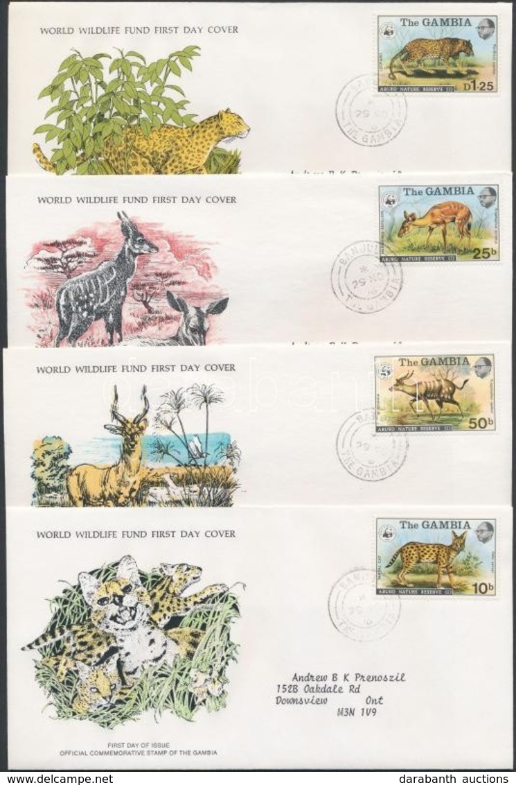 1976 WWF: Abuko Nemzeti Park Sor Mi 332-335 4 Db FDC-n - Sonstige & Ohne Zuordnung