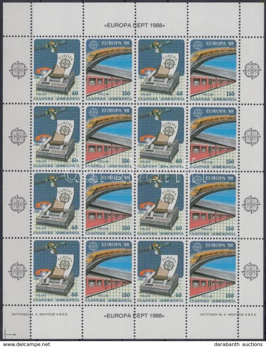 ** 1988 Europa CEPT Közlekedés és Kommunikáció Kisív Mi 1685 A-1686 A - Andere & Zonder Classificatie