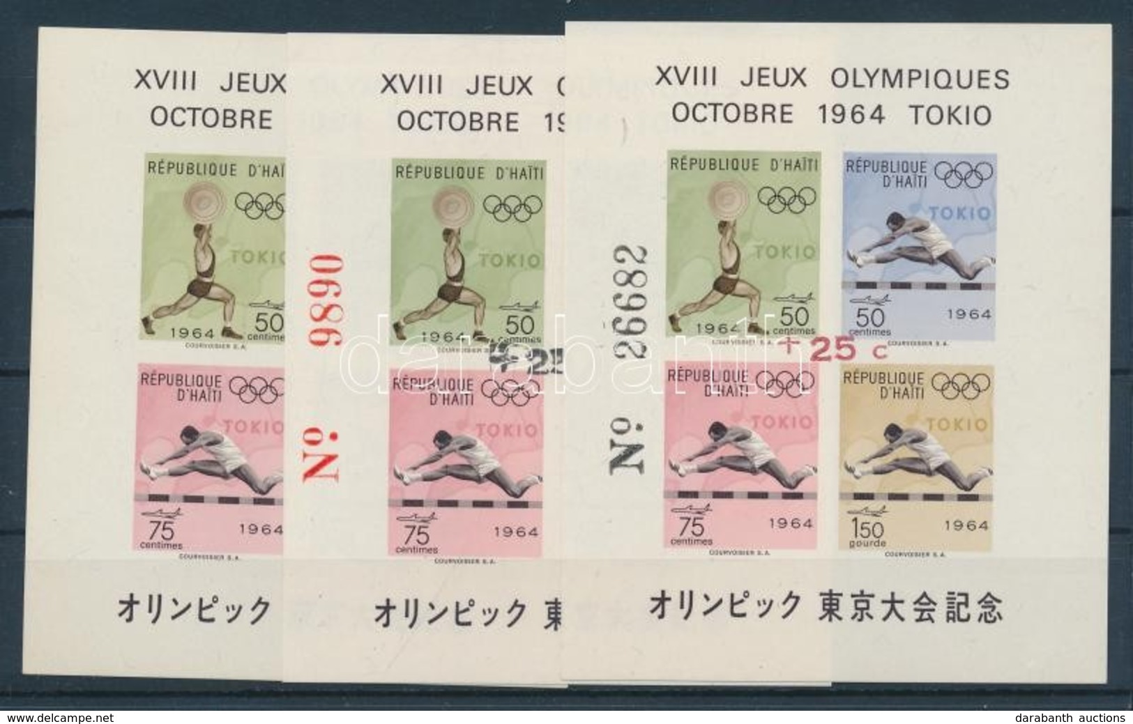** 1964 Nyári Olimpiai Játékok, Tokió Blokk Mi 29, 30aI, 3030b - Altri & Non Classificati