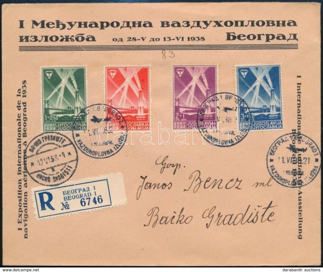 1938 Repülésügyi Kiállítás Mi 354-357 Ajánlott / Registered FDC - Autres & Non Classés