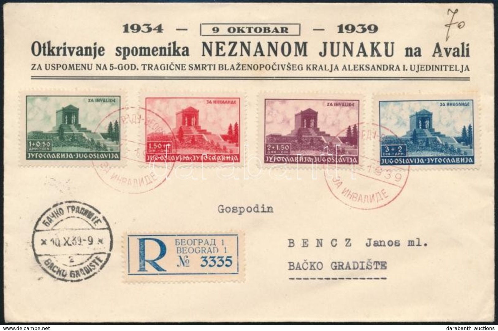 1939 Mi 389-392 Ajánlott / Registered FDC - Andere & Zonder Classificatie