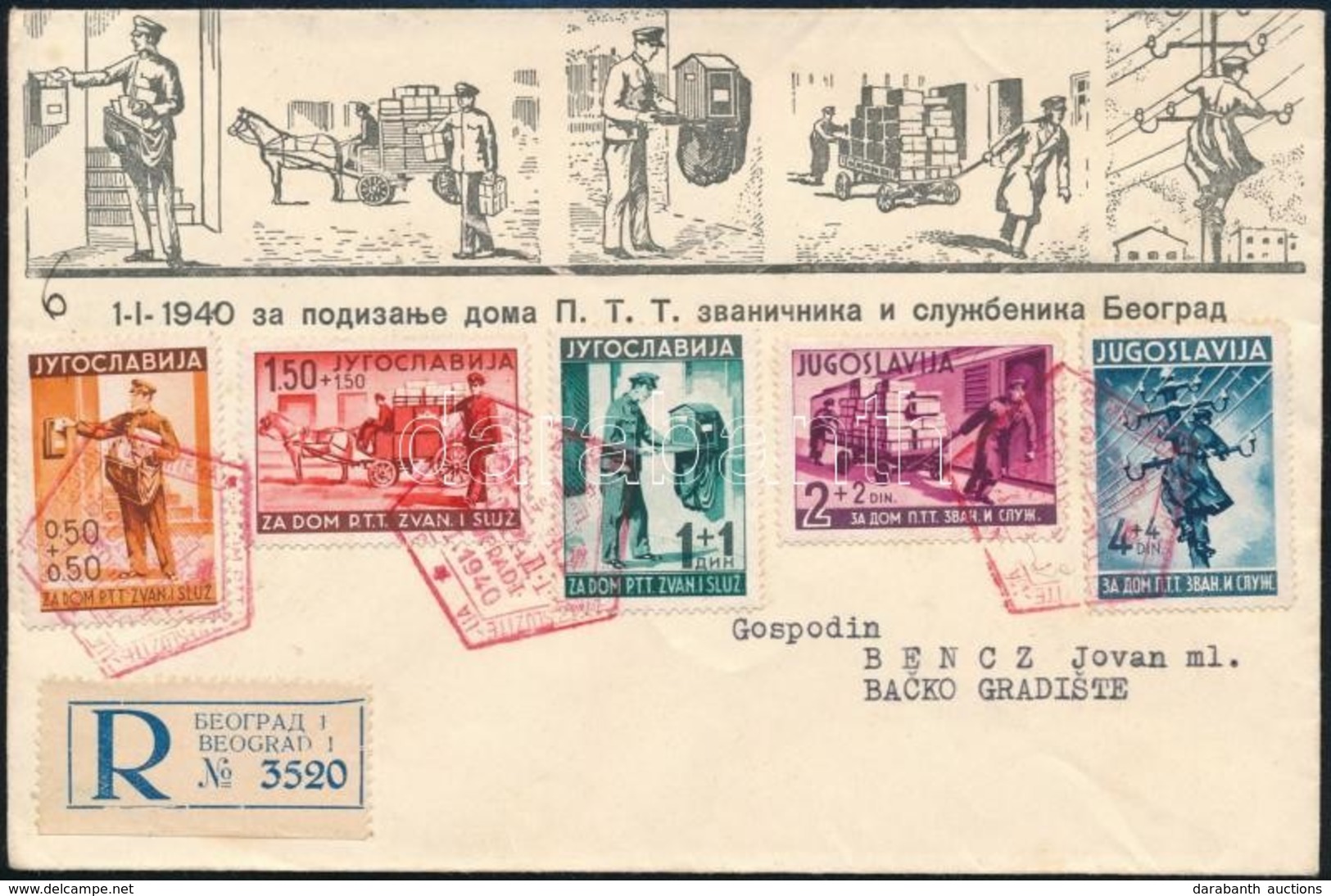 1940 Postásotthon Mi 408-412 Ajánlott / Registered FDC - Sonstige & Ohne Zuordnung