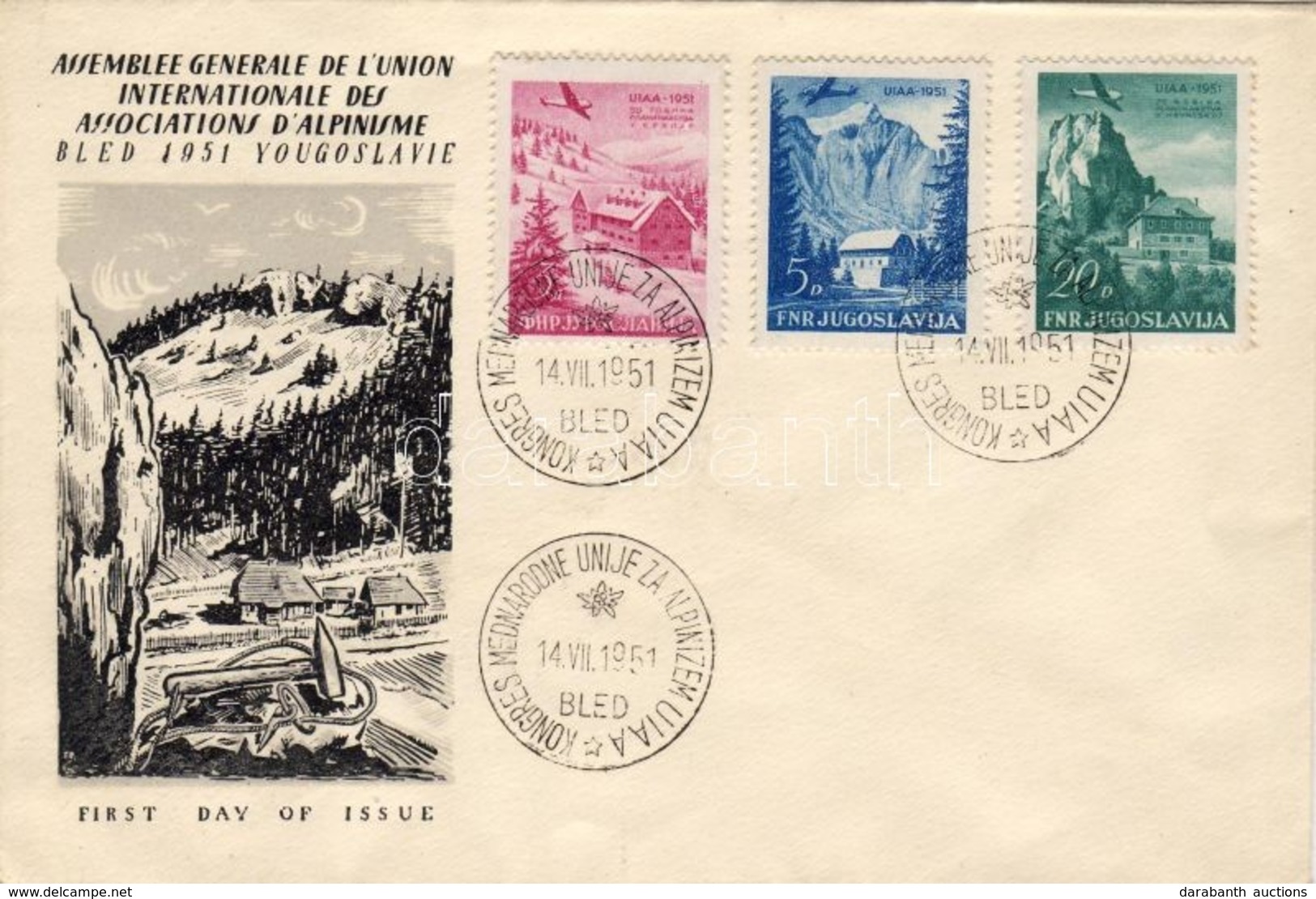 1951 Nemzetközi Alpinista Szövetség Sor FDC Mi 655-657 - Altri & Non Classificati