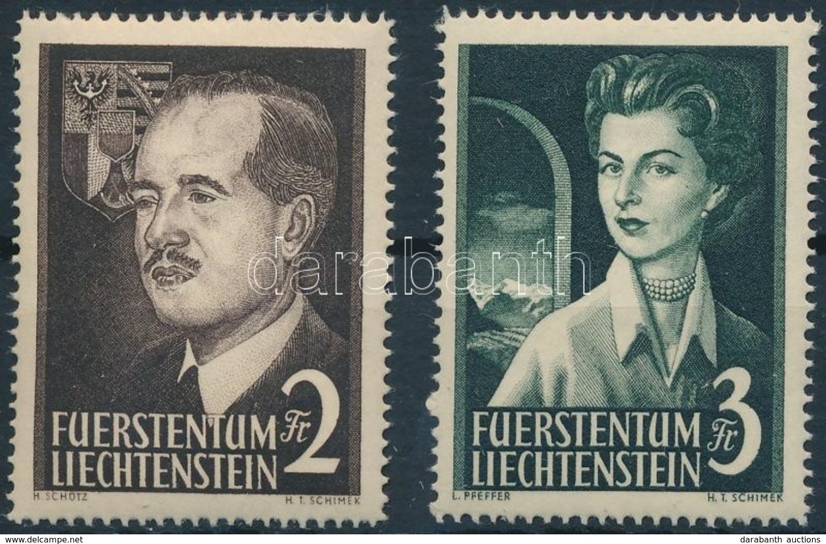 ** 1955 Hercegi Pár Sor Mi 332-333 - Andere & Zonder Classificatie