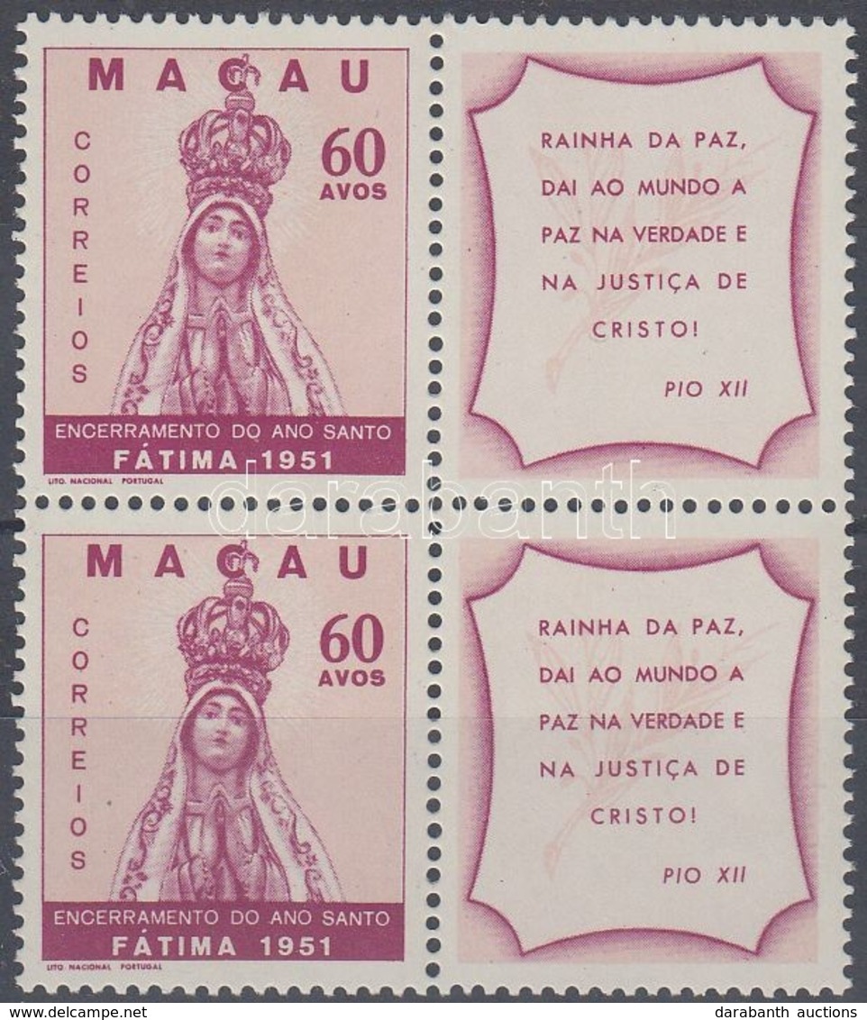 ** 1951 A Szent év Vége Szelvényes Négyestömb Mi 386 Zf - Andere & Zonder Classificatie