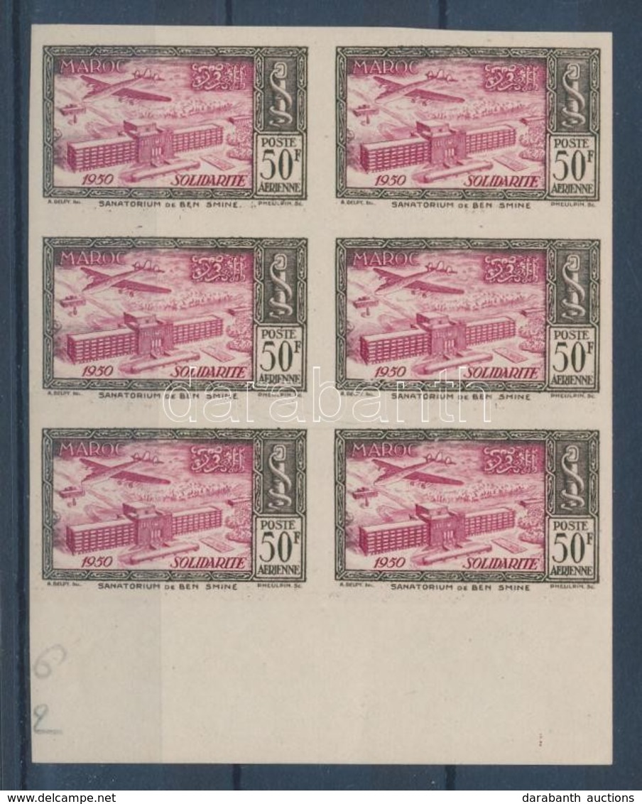 ** 1951 Mi 333 Vágott ívszéli Hatostömb / Imperforate Margin Block Of 6 - Andere & Zonder Classificatie