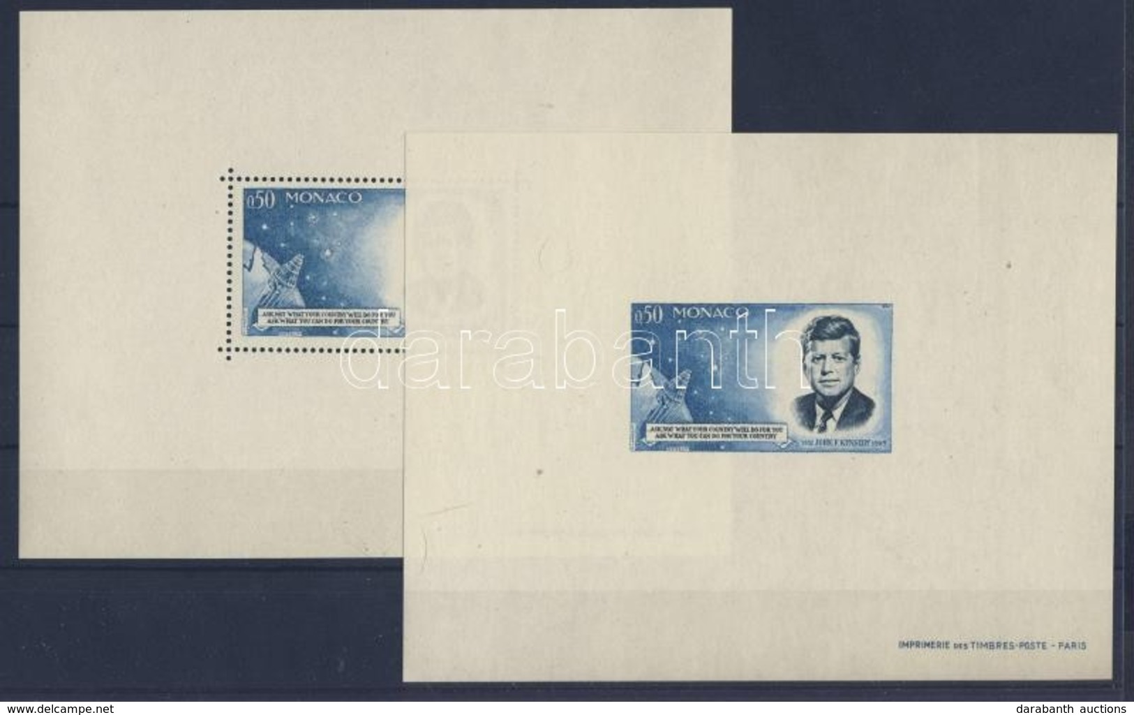 ** 1964 Kennedy Fogazott és Vágott Blokk / Kennedy Block Perforated + Imperforate - Andere & Zonder Classificatie