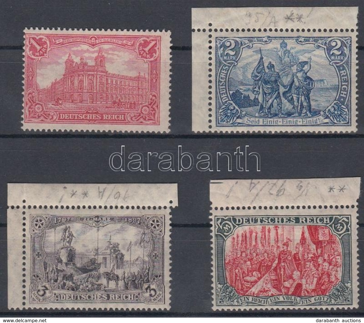 ** * 1905/1912 Forgalmi Sor / Definitive Set Mi 94 AI Falcos / Hinged + 95AI-97AI Postatiszta / Mint Never Hinged - Andere & Zonder Classificatie