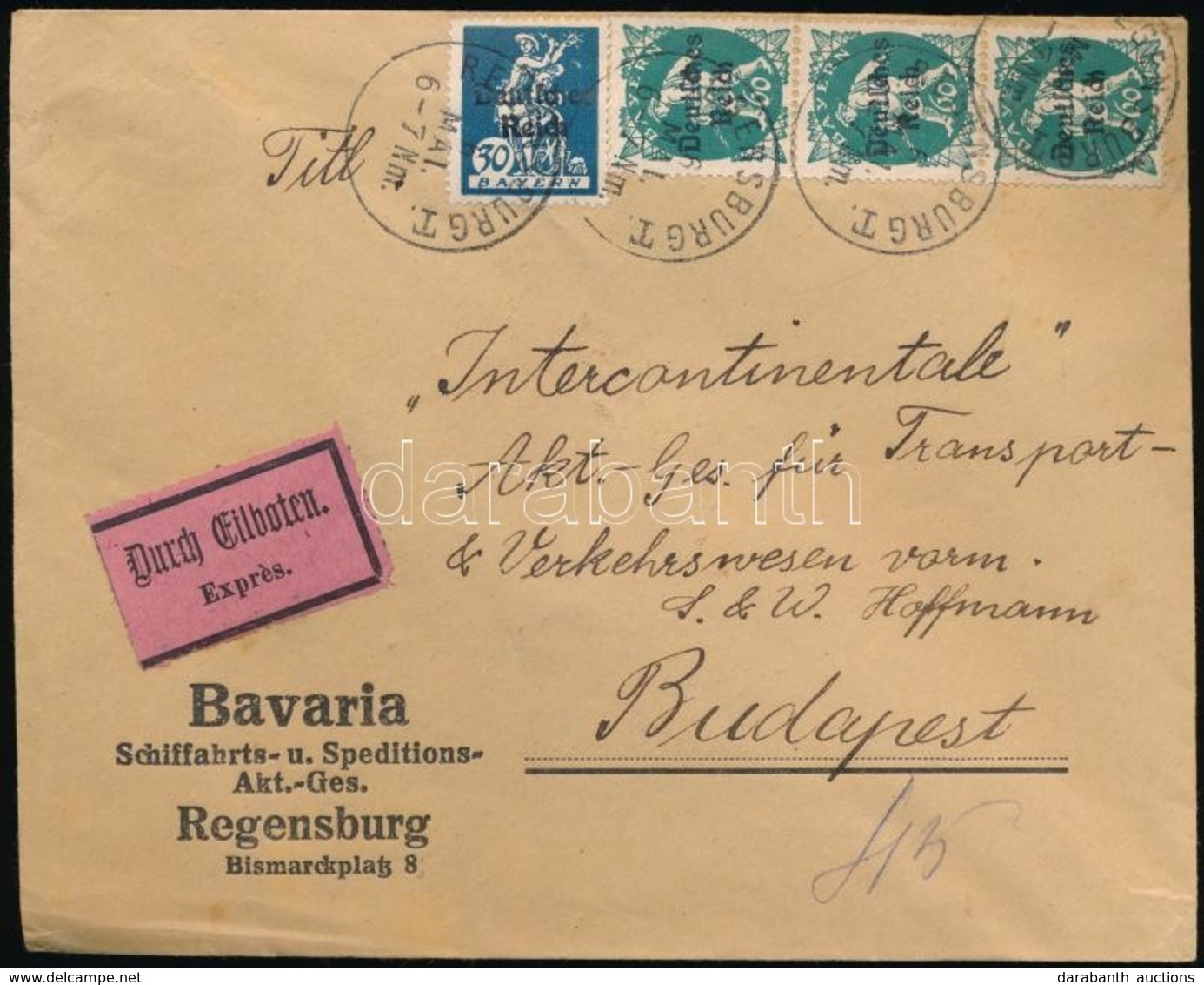 1921 Expressz Levél Budapestre / Express Cover To Hungary - Andere & Zonder Classificatie