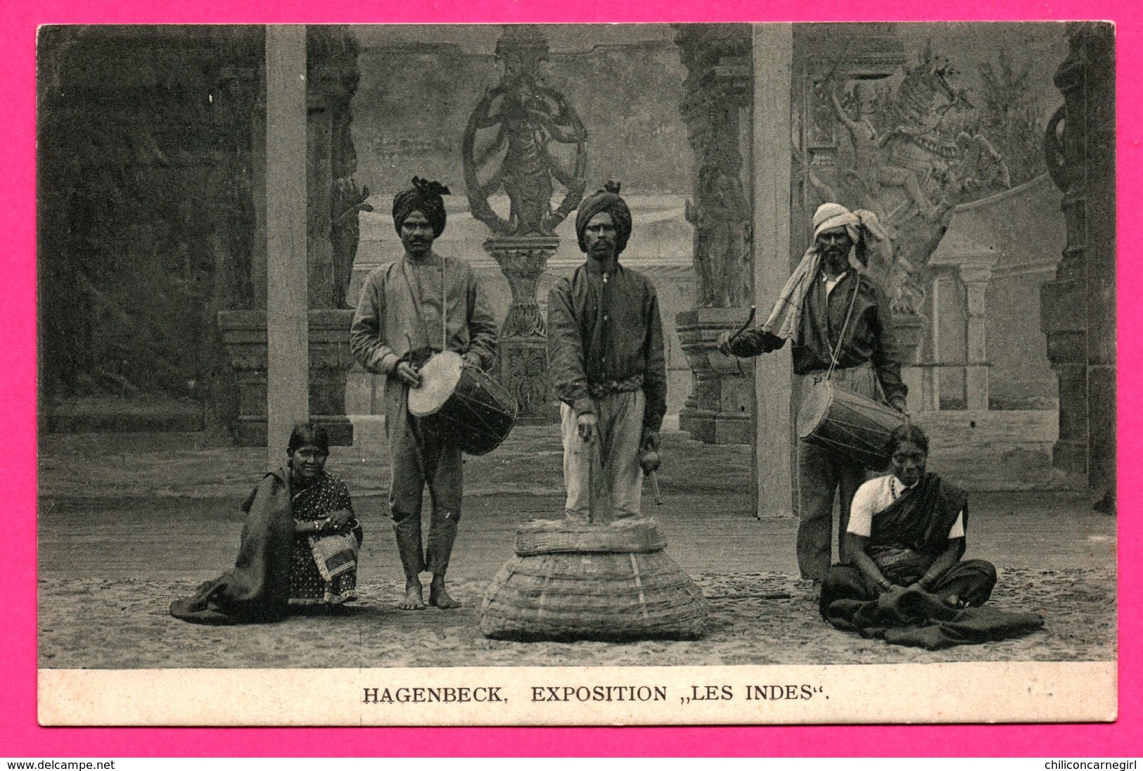 Hagenbeck - Exposition " Les Indes " - Charmeur De Serpents - Tambour - Tom Tom - Animée - Inde