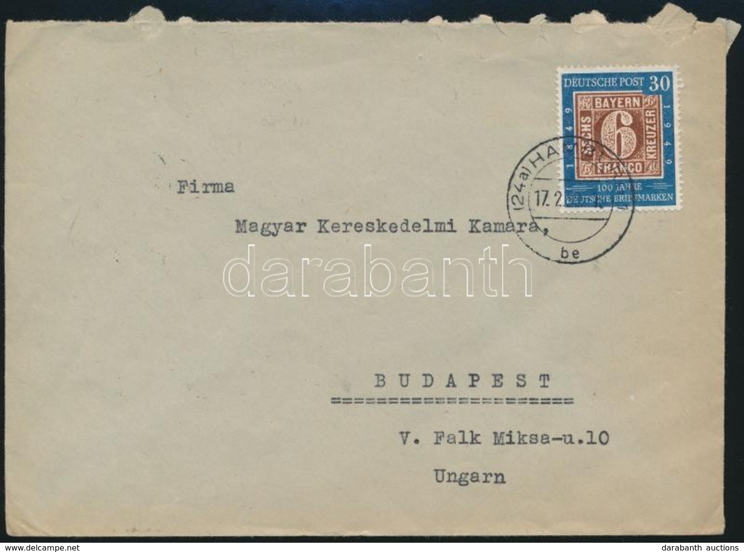 1950 Levél Budapestre / Mi 115 Single Franking On Cover To Hungary - Sonstige & Ohne Zuordnung